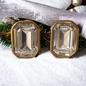 Vintage 80’s Monet Diamanté Rhinestone Clip-on Earrings
